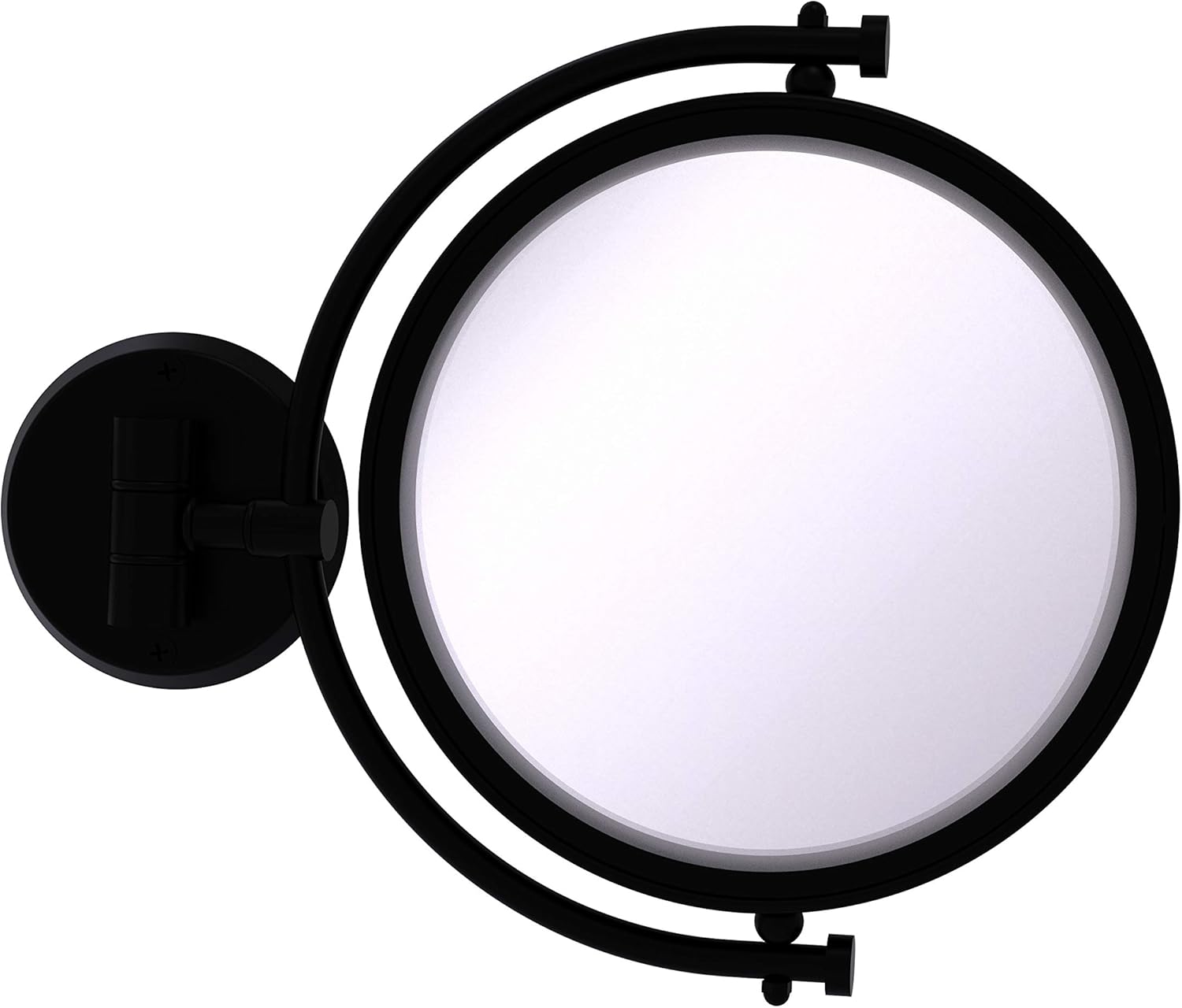 Allied Brass WM-4/4X 8 Inch Wall Mounted 4X Magnification Make-Up Mirror, Matte Black