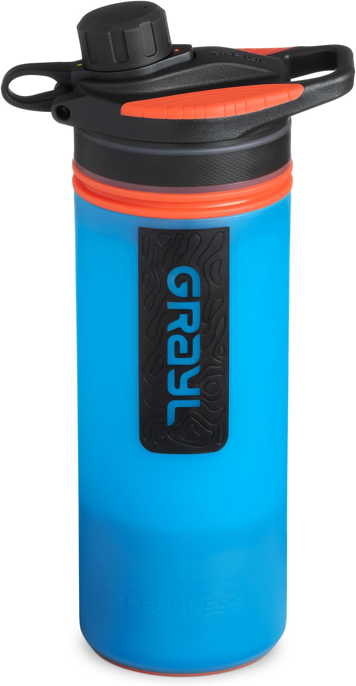 GRAYL GeoPress 710ml Water Purifier Bottle - Filter for Hiking, Camping, Survival, Travel (Bali Blue)