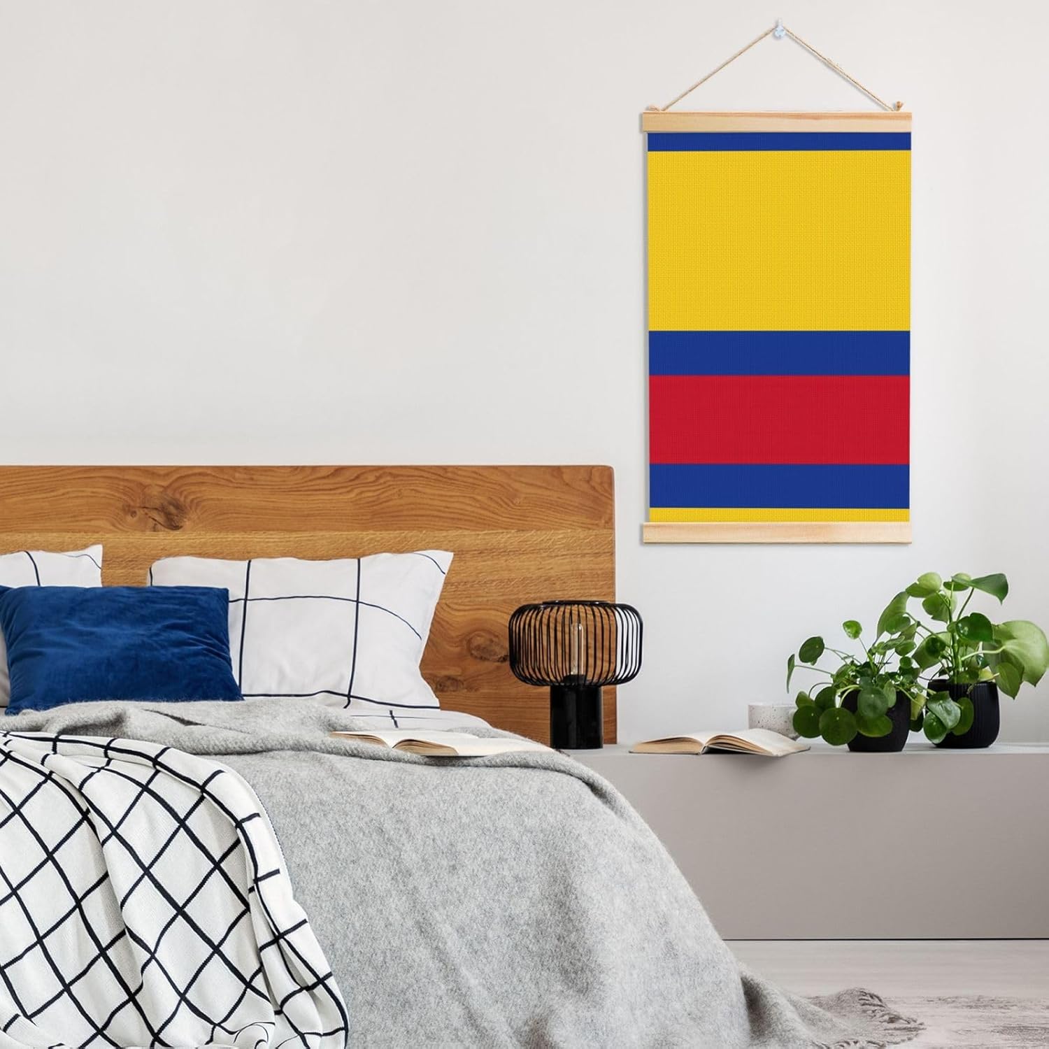 Flag Of Colombia Print Poster Hanger,Hanging Poster, Poster Frame,Wood Poster Hanger, For Wall Hanging