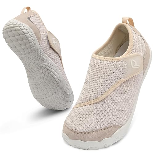 relxfeet Walking Shoes Women Men Wide Diabetic Shoes Adjustable Barefoot Shoes Zero Drop Lightweight Sneakers for Edema Swollen Feet Size 4-13