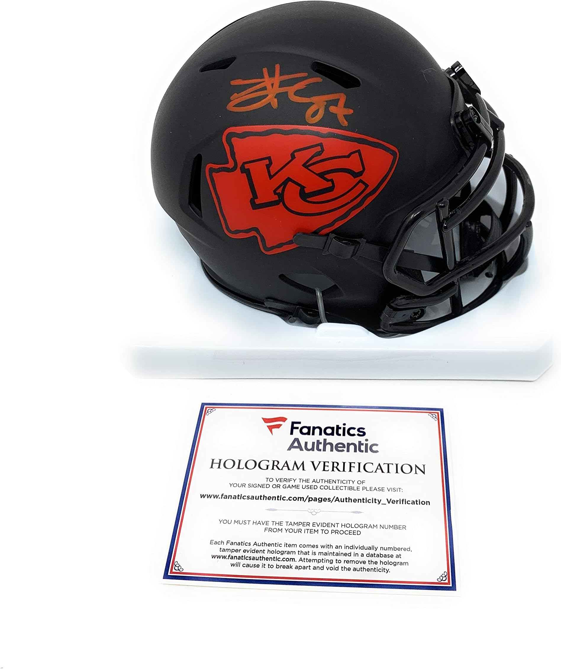 Travis Kelce Kansas City Chiefs Signed Autograph Rare Eclipse Speed Mini Helmet Fanatics Authentic Certified