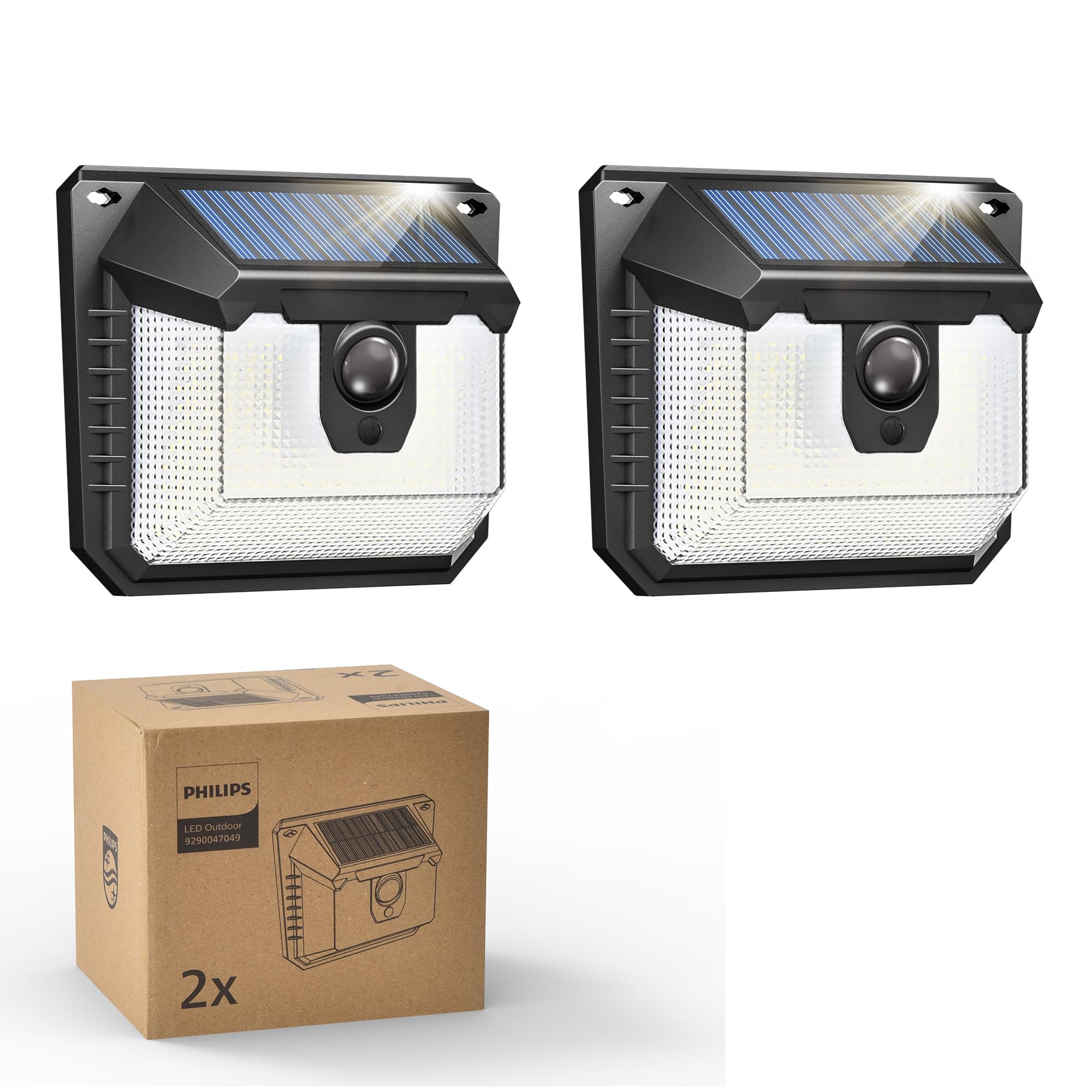 Philips Solarlampe Außen mit Bewegungsmelder, Solarbetriebene Außen-Sicherheitsleuchte, 3 Modi, Wasserdichte Wandleuchte für Garten, Hof, Zaun, Garage