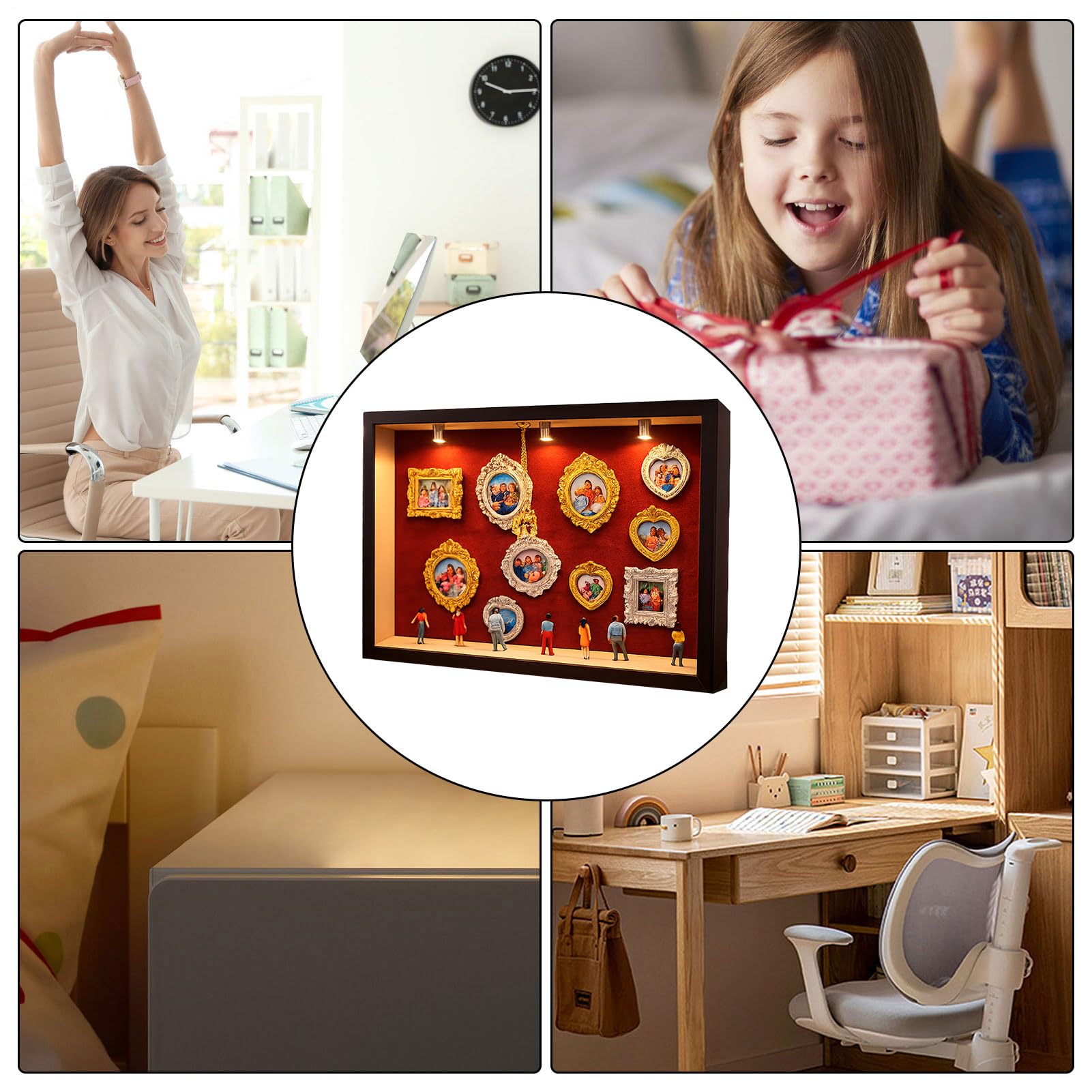 Miniatura Set Museo in Scatola Accessorio da Scrivania con | Kit Cornice Shadow Box Museo in Miniatura per Donne, Uomini, Ragazzi e Adulti, Camera da , Compleanno, Natale