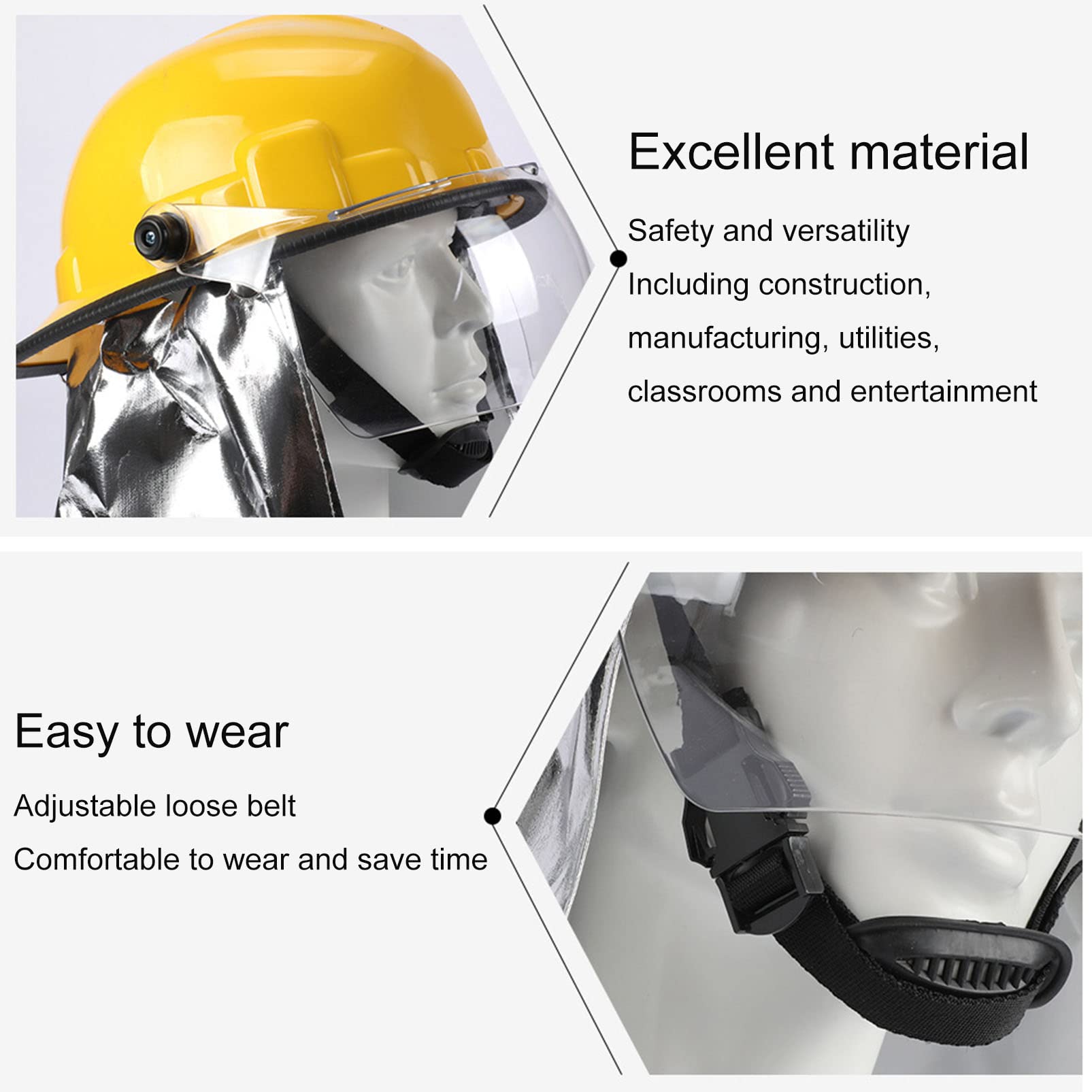 Casco de Seguridad Casco de Bombero, Casco de Seguridad de Bombero Casco de Rescate de Emergencia, Casco de Motosierra Casco de Seguridad Casco de construcción, Casco con Visera Transparente