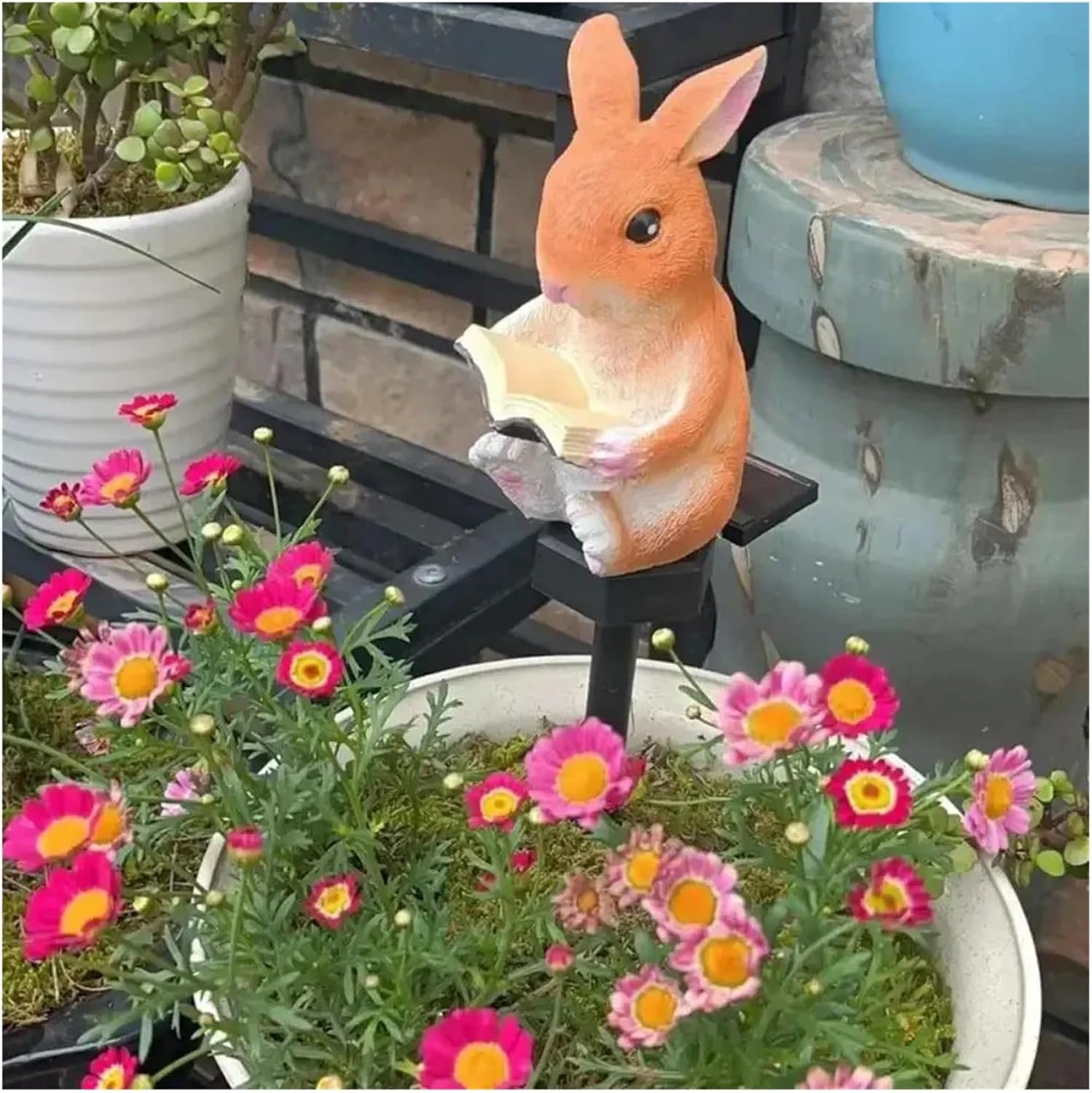 Solar Courtyard Lamp Resin Rabbit Hedgehog Atmosphere Courtyard Corridor Decoration Luminous LED Lawn Lights Floor Mounted Lamp(Hedgehog Resin Lamp,4pcs)