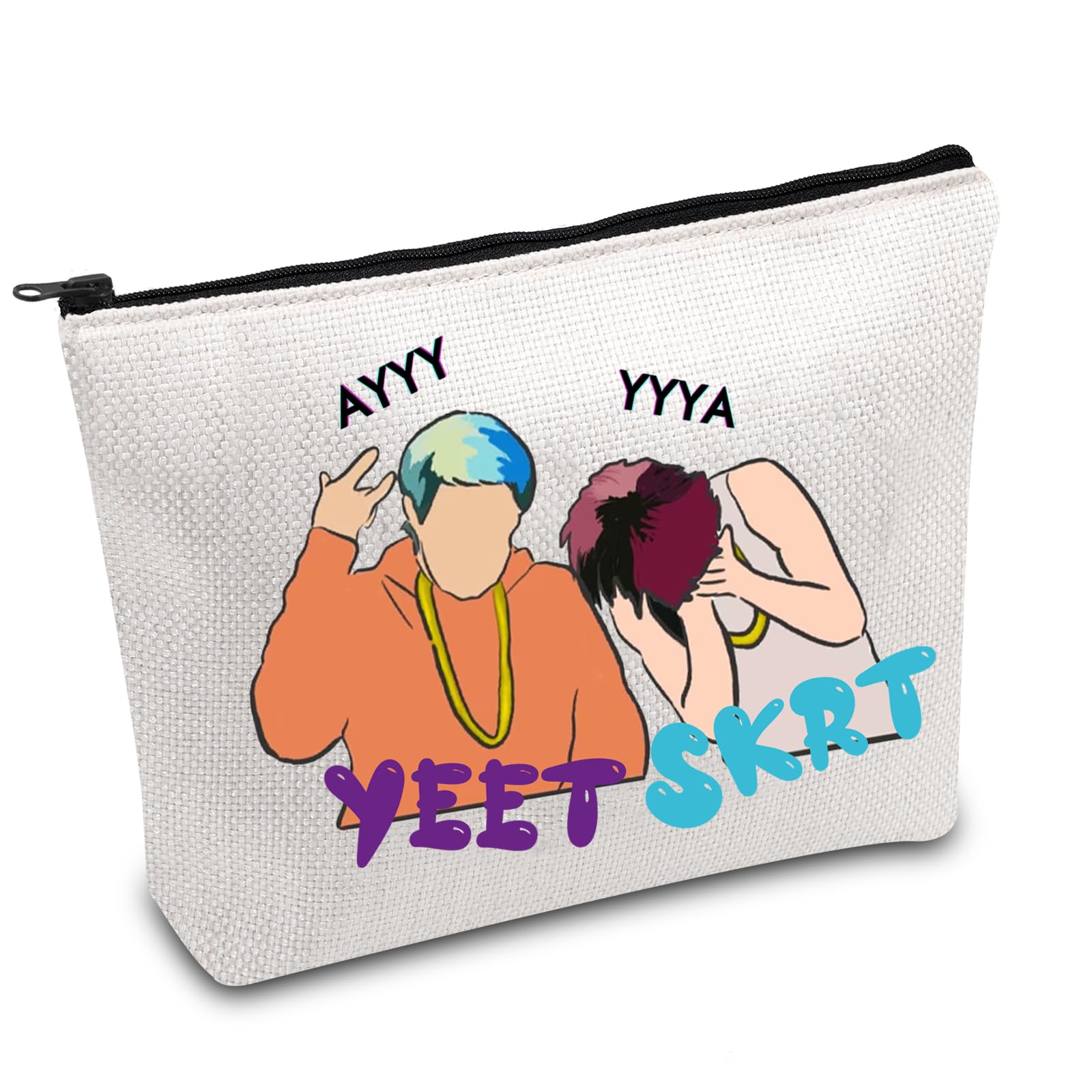 FOTAP Rap Singer Merch SNL Yeet Makeup Bag Pete and Timmy Inspired Gift Timothee Chalamet & Pete Davidson Cosmetic Bag (YEET)