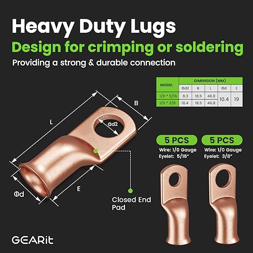 Vista 10 de GEARit Cable de calibre 0, cable de tierra de potencia de 25 pies, cable de batería automotriz para amplificador de audio de automóvil, RV, remolque