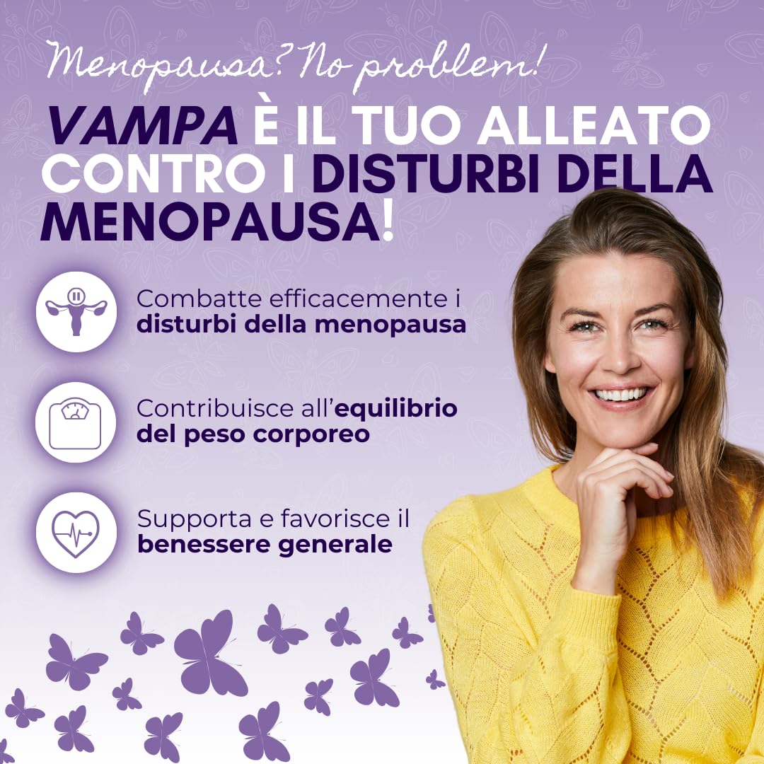 Agnocasto Integratore Menopausa con Trifoglio Rosso Garcinia Cambogia Kudzu Cimicifuga per Controllo Vampate di Calore Peso e Umore con 3 Vitamine 100% Naturale Made in Italy 120 CPS