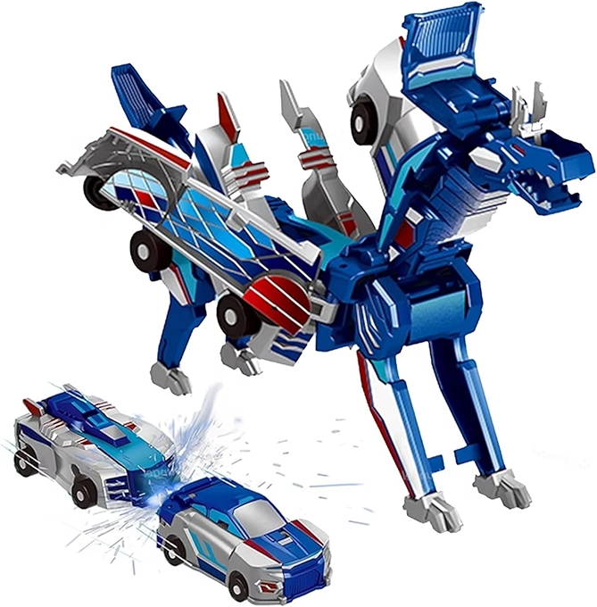 变形恐龙磁性汽车玩具儿童益智玩具生日礼品