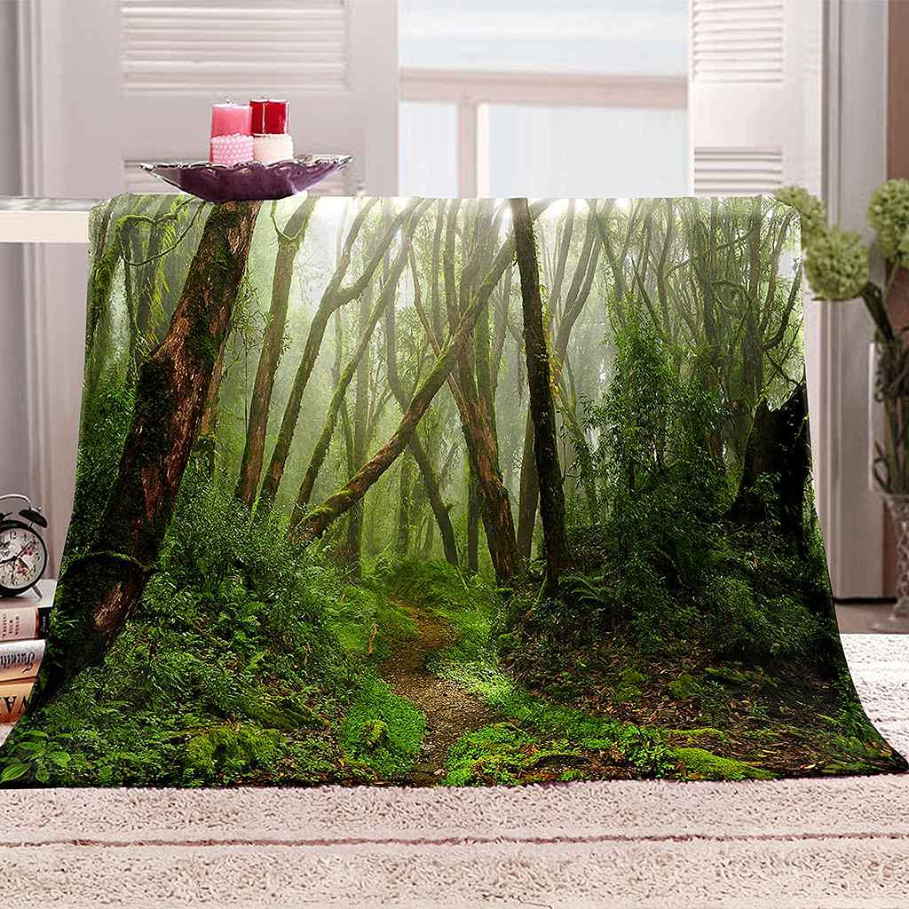 Couverture polaire forêt vierge pour vos soirées cocooning