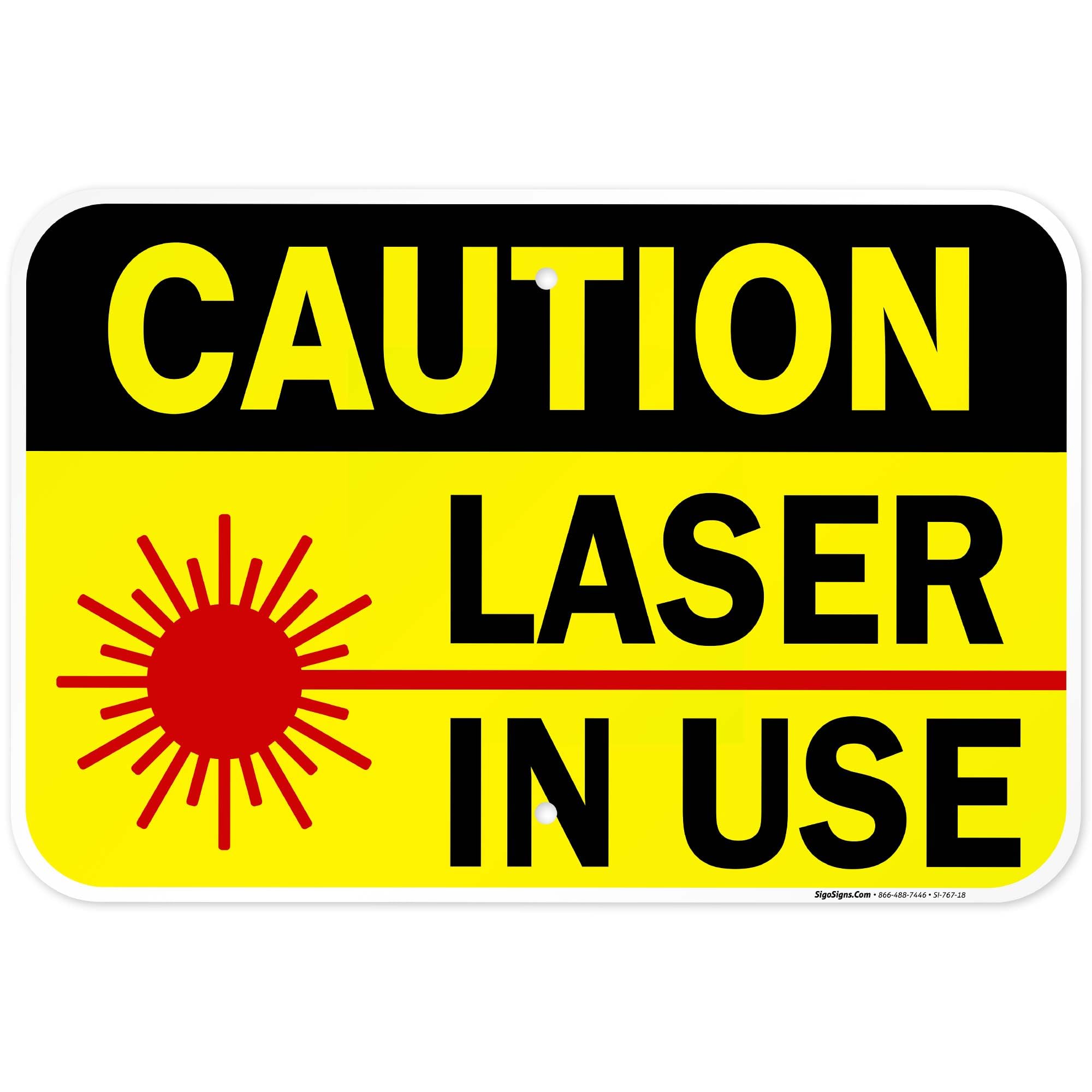 Laser in Use Sign, Caution Sign, — Amazon image 15