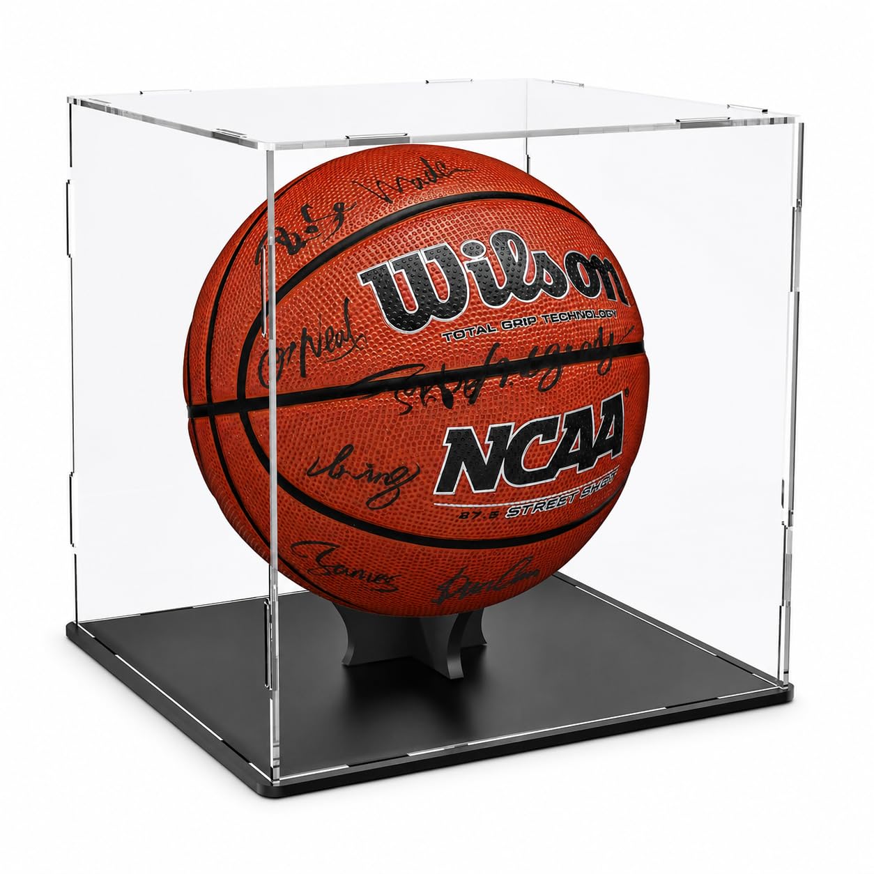 Soporte de exhibición de baloncesto,vitrina de acrílico transparente para figuras de acción, juguetes coleccionables,estuche de exhibición de pelota de fútbol,necesidad de autoensamblaje(25x25x28cm)