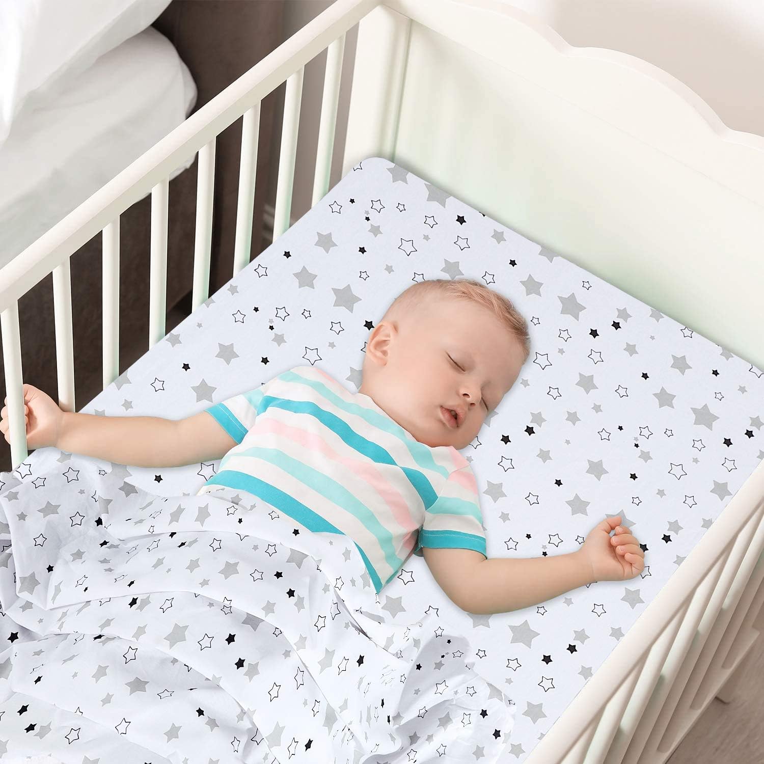 Indus Textiles, cotbed fitted sheet, Pack of 2 cot bedding Fitted cot sheets, Easy Care Soft and Durable - Image 4