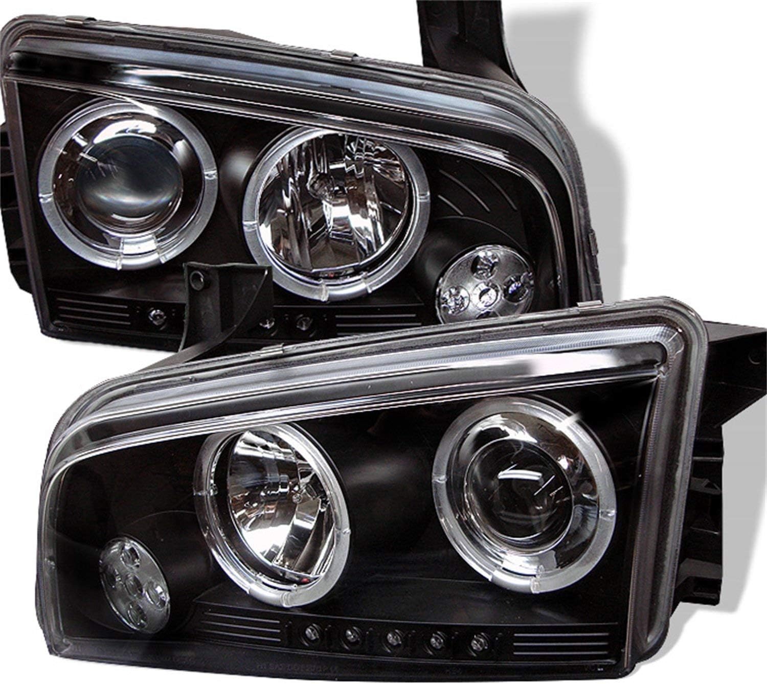 Spyder Auto Dodge Charger Halogen LED Projector Headlight Black
