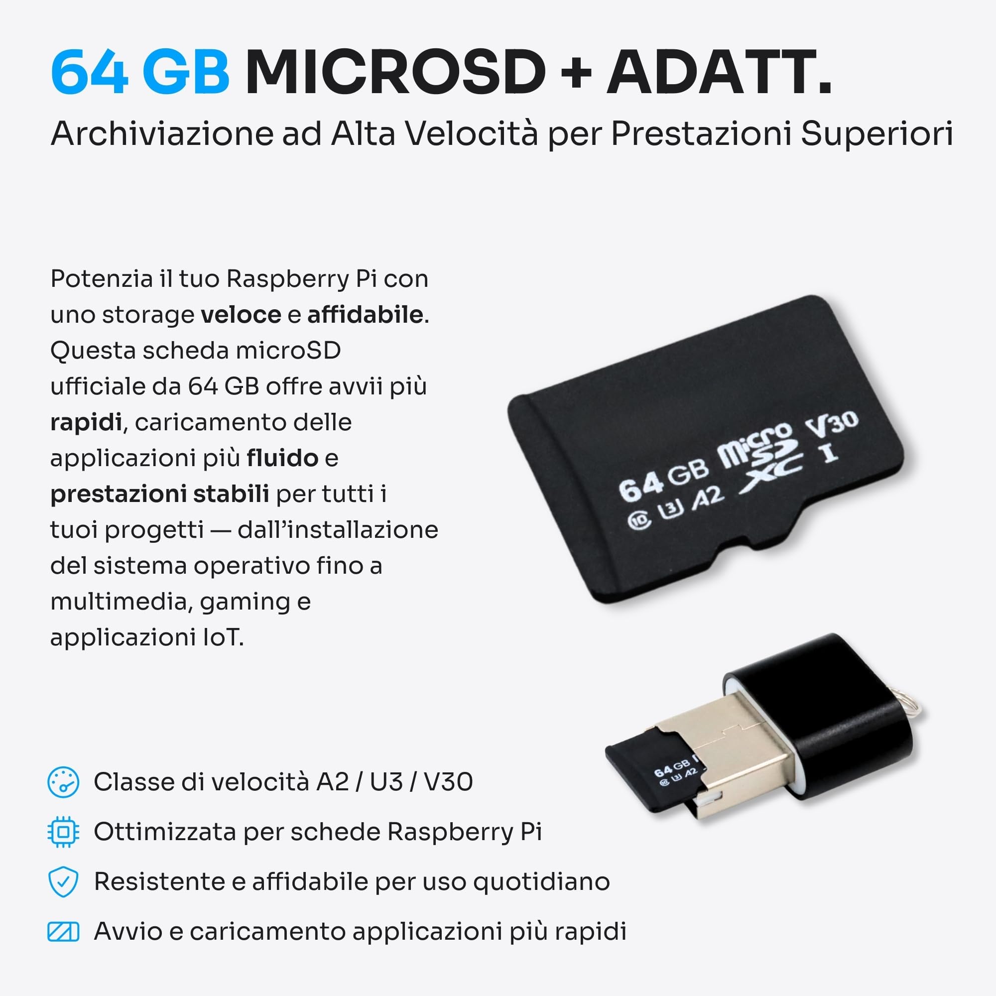 Starter Kit per Raspberry Pi 5 8 GB | Scheda MicroSD 64 GB | Alimentatore 27 W | Case con Ventola Integrata e Dissipatore di Calore | Cavo Micro-HDMI 4K 60 Hz