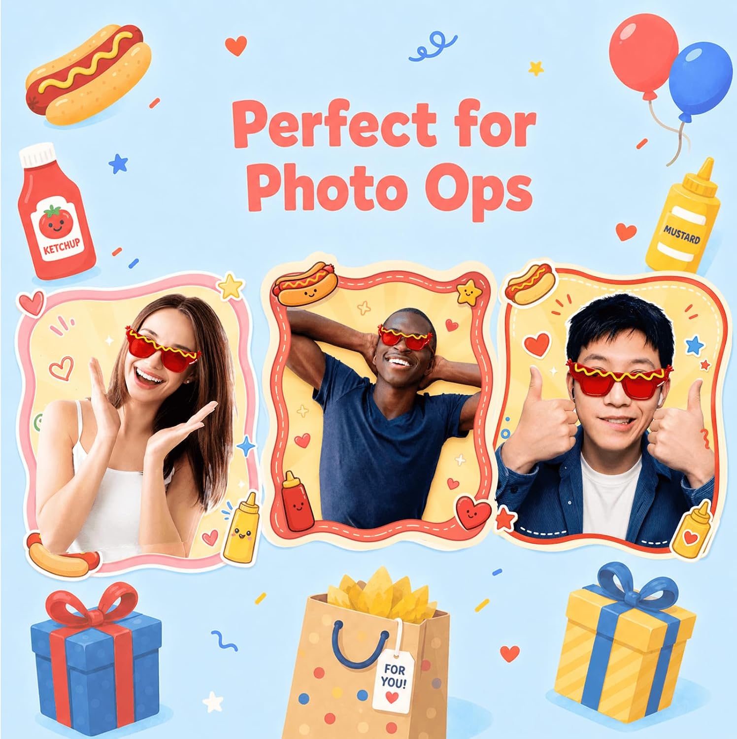 8Pcs Hot Dog Glasses, Birthday and Summer Luau Events.