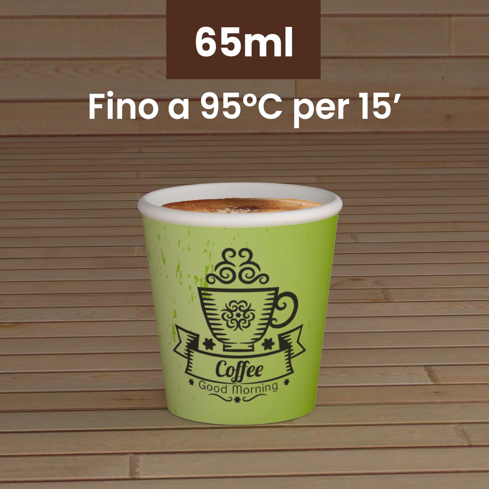 CuzcoGreenCUP Lot de 1000 verres en papier à café 65 ml Verres écologiques biodégradables jetables petits emporte-pièces
