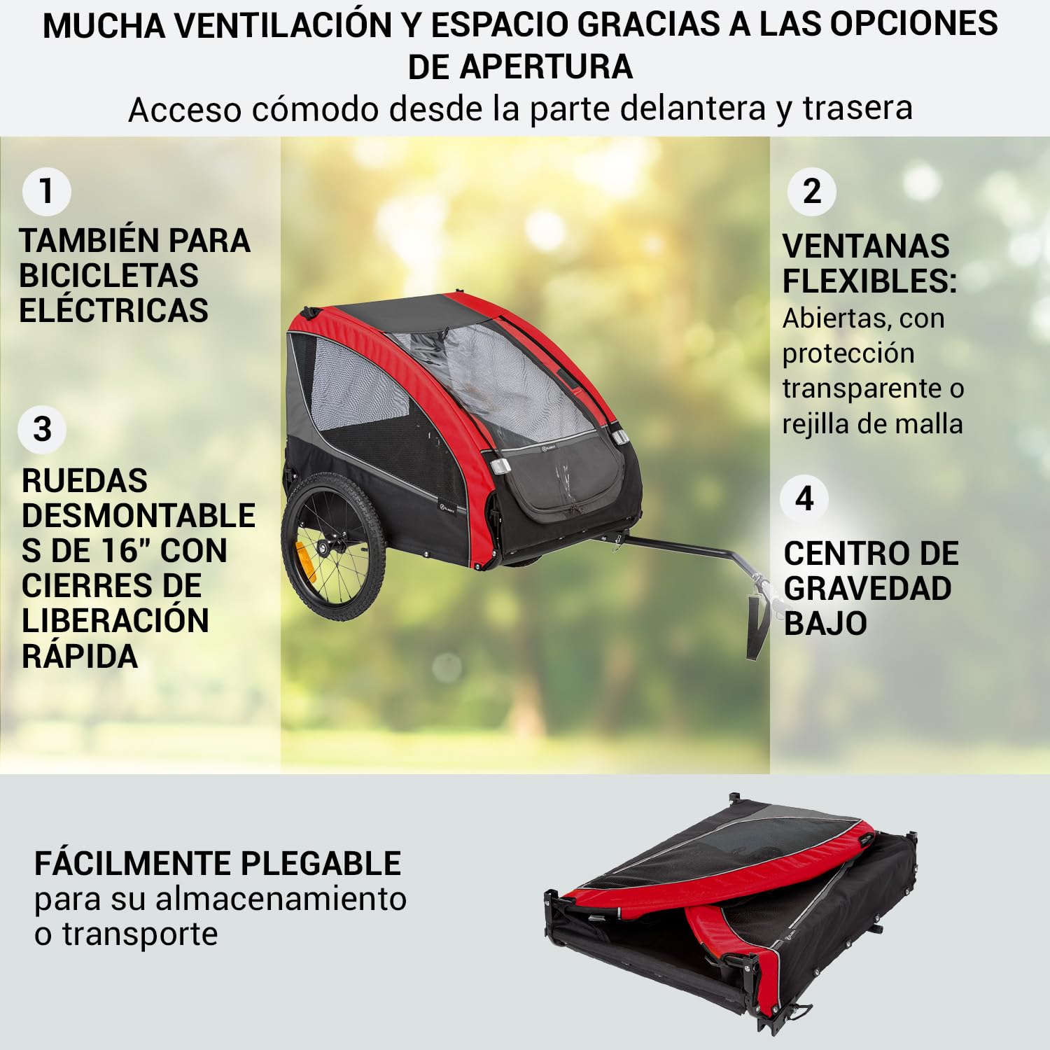 Klarfit Husky Carro Perro Remolque Bicicleta