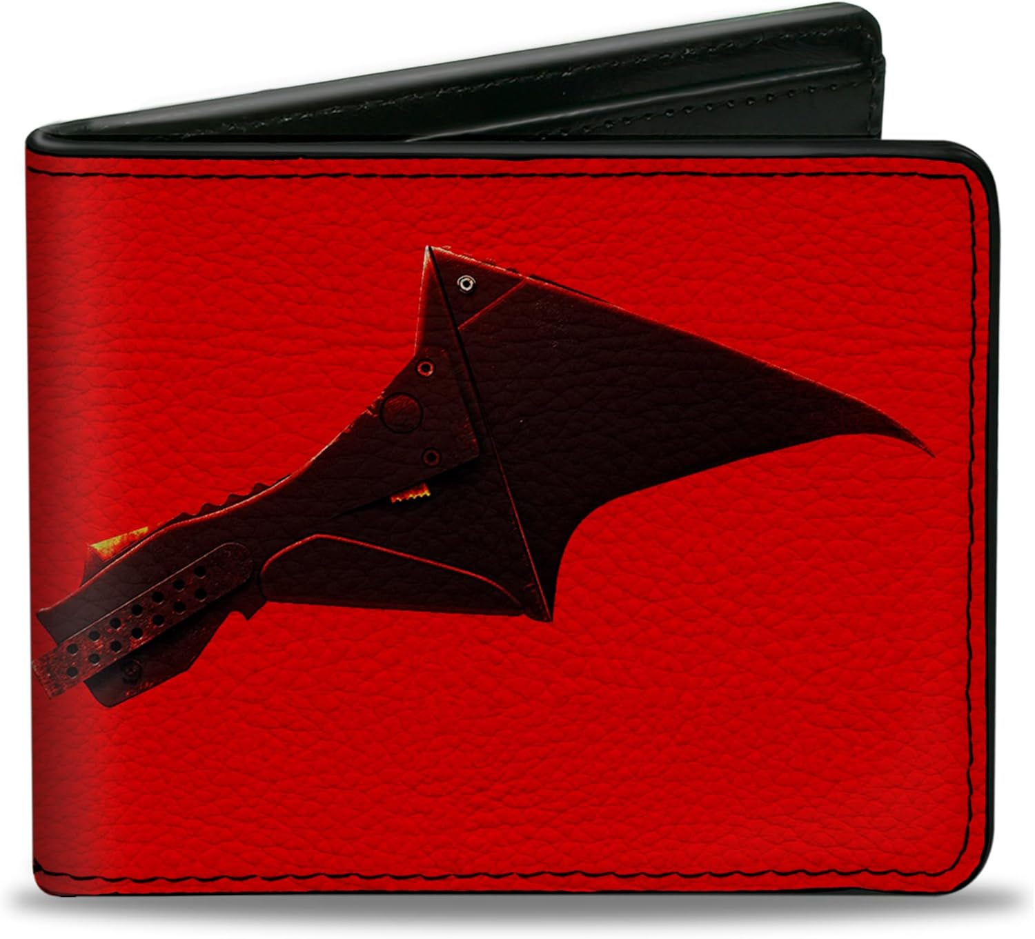 Buckle-Down DC Comics Wallet, Bifold, The Batman Movie Bat Wings Weathered Red Black, Vegan Leather