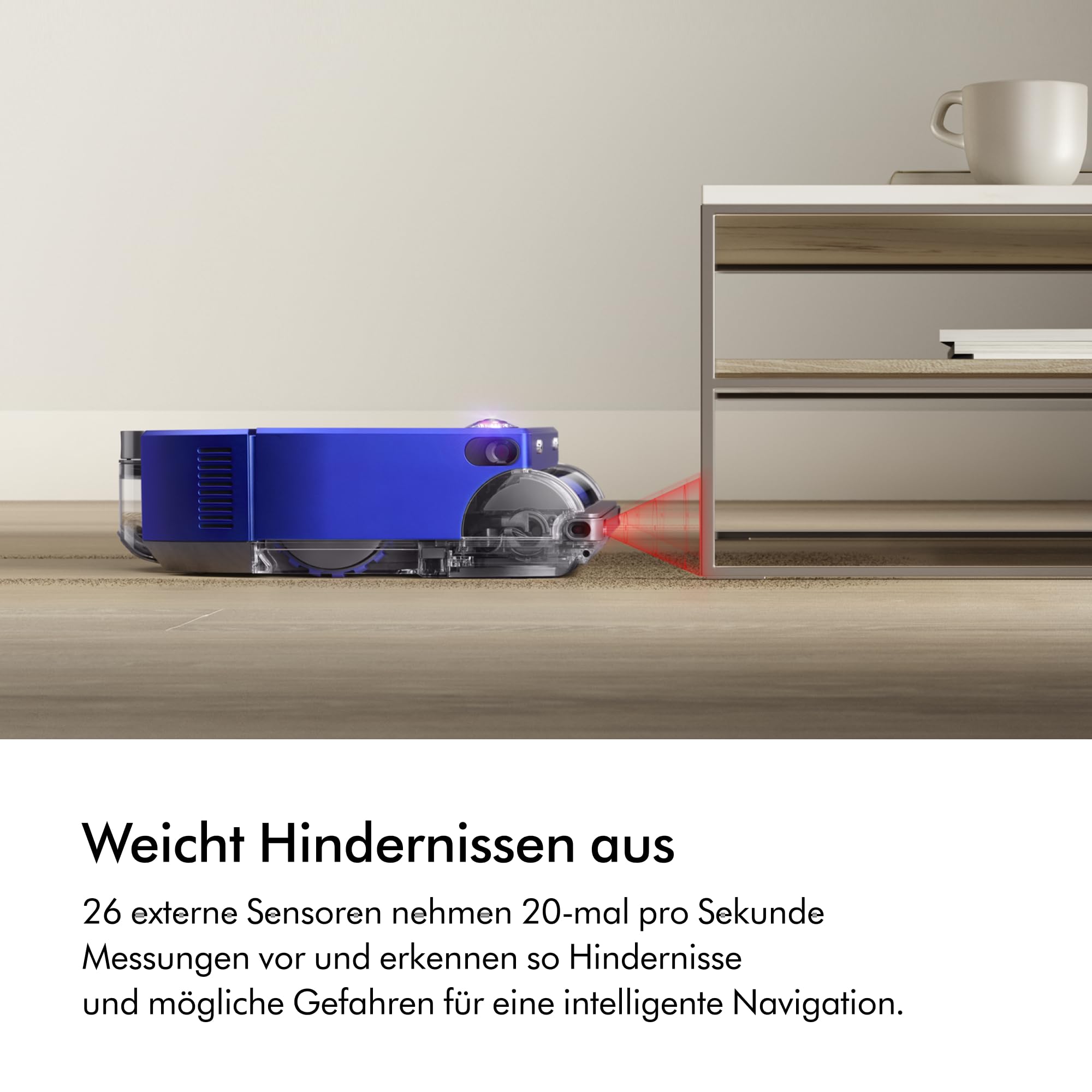 Dyson 360 Vis NAV™ Saugroboter, Vollbreite Bürste, entwickelt für alle Bodenarten (Blau/Nickel)