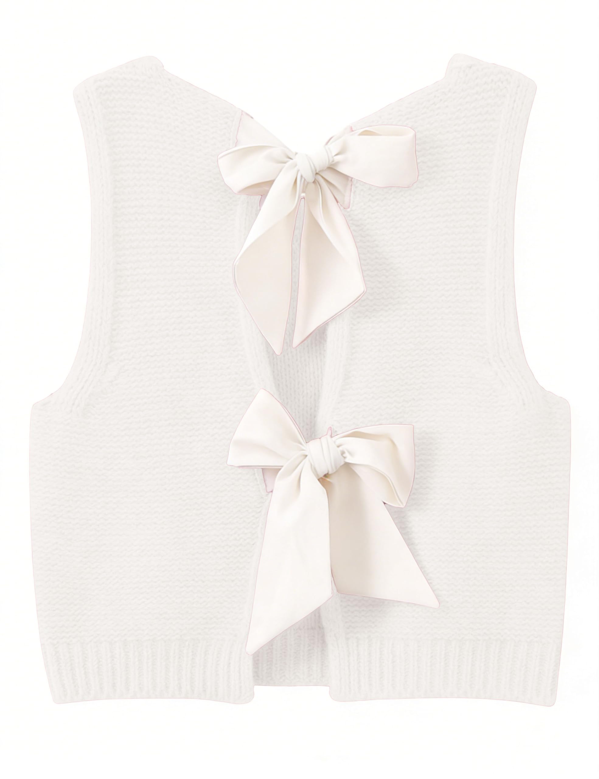 Lianlive Womens Summer Sweater Vest Top Casual Sleeveless Bow Tie Back Knit Tank Tops 2026 Cute Vacation Outfits
