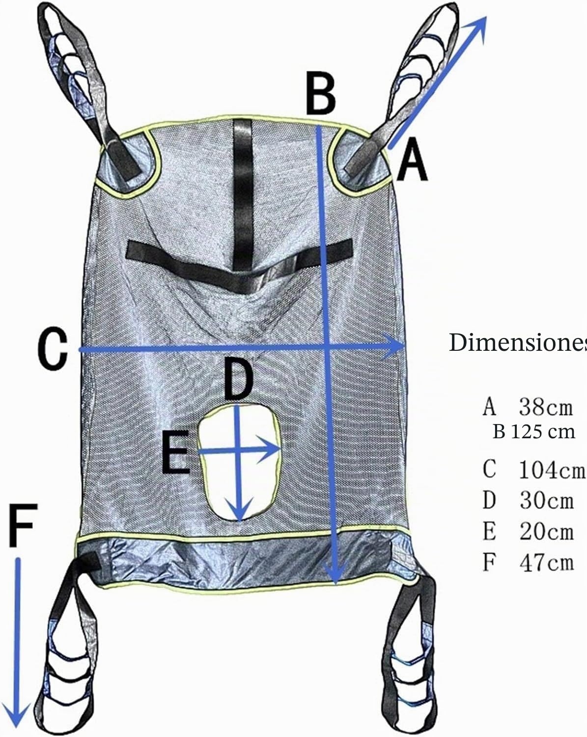 Arnés Elevación Paciente Cuerpo Completo, Grúa De Paciente, Eslinga De Elevación con para Paciente Y Minusválido, para Posicionamiento Y Elevación De La Cama