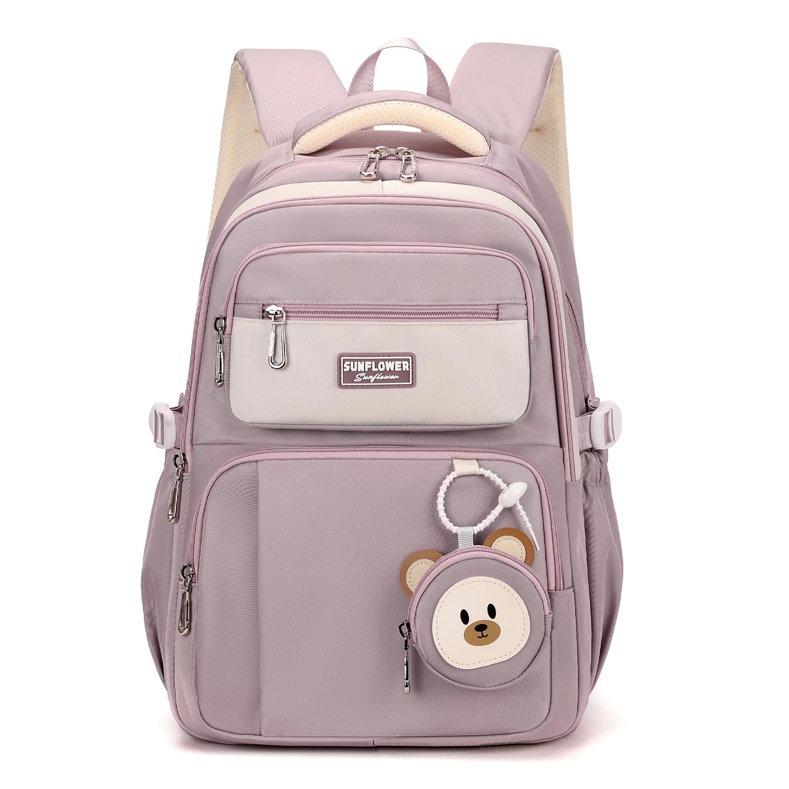 Myhozee Rucksack Teenager mädchen Schulranzen Jungen Schulrucksack Schultasche Sporttasche Daypack für Schule Ranzen mit Viele Fächer Laptopfach Lila Nylon(40L)