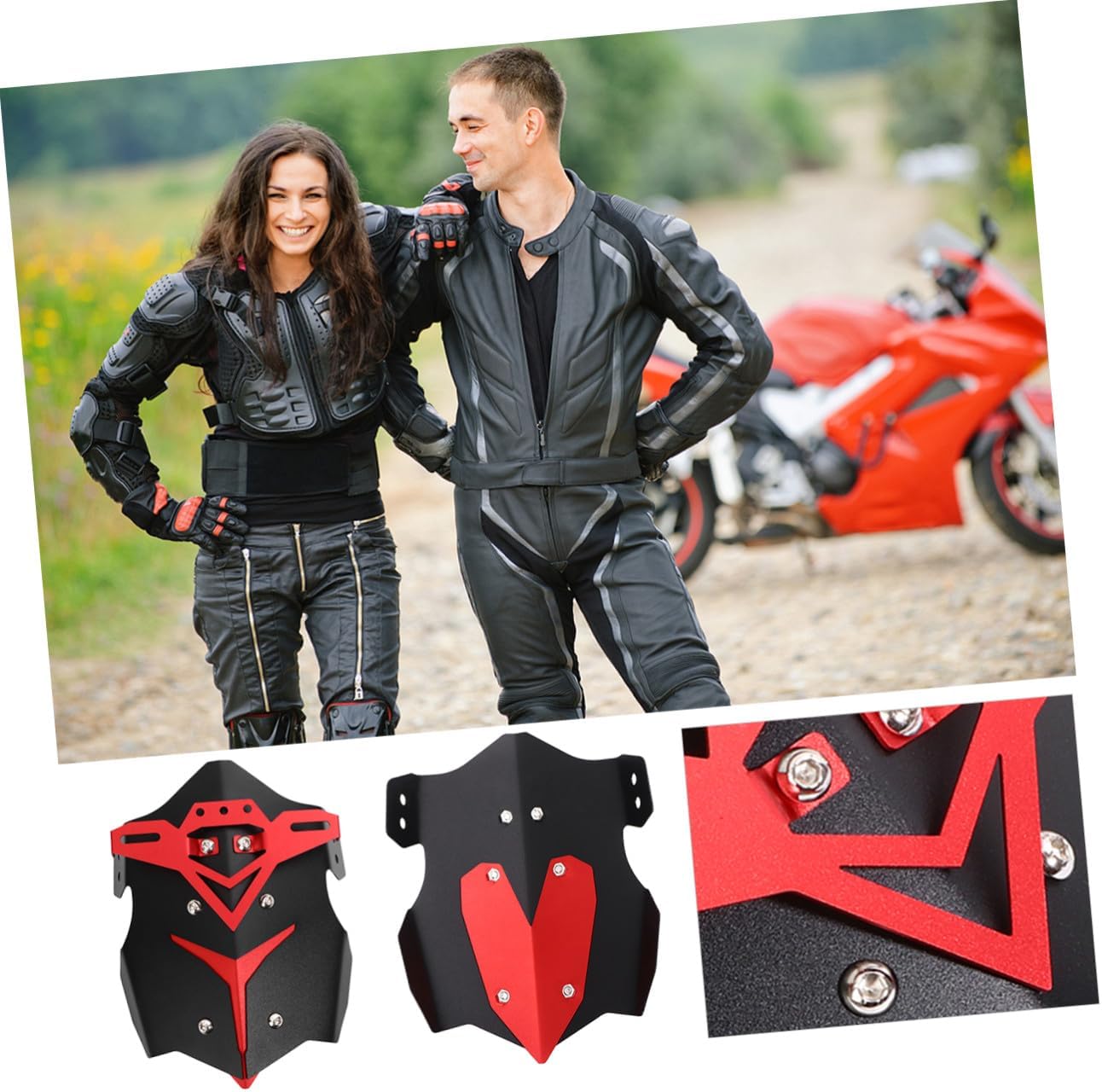 Ciieeo Aluminum Alloy Rear Mudguard for Off-Road Motorcycle Accessories Red Water-Resistant Guard Sturdy Rear Fender for Dirt Bike Protection