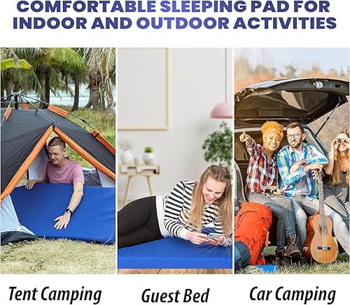 Vista 25 de Hazli Matrix Comfort-Cell Memory Foam Camping Mattress Pad - Roll Up Mattress for Adults - Portable Cot Sleeping Pad for Camping - Floor Mat or Bed