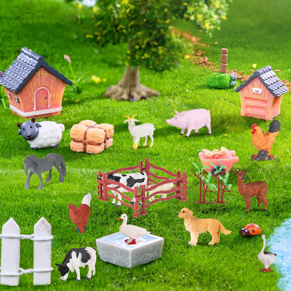 Set 12 Statuette Animali Della Fattoria - Realistiche In Plastica, Miniature Dipinte A Mano Per Gioco Educativo E Decorazione Torte - 4