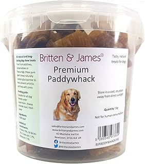 Premium Beef Paddywack Neck Cartilage Chews for Dogs (3L tub). A 100% Natural and Long-Lasting Dog Chew Treat