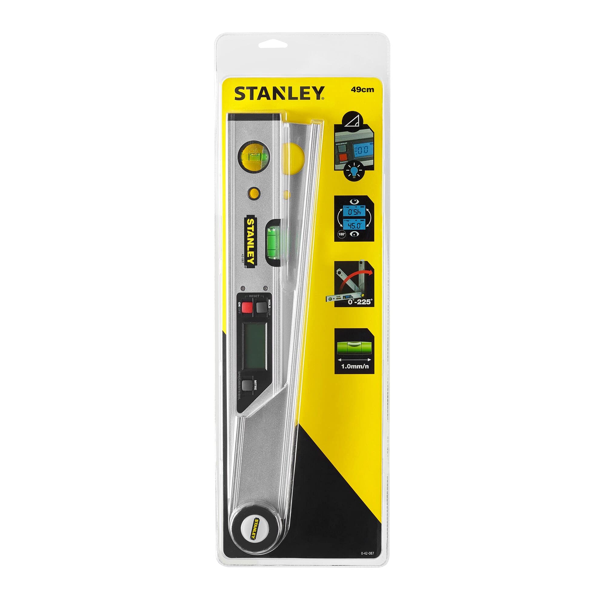 STANLEY FATMAX Nivel Digital y Medidor de Ángulos de 40cm, Pantalla LCD, Precisión 0.1, Perfil de Aluminio, 0-42-087