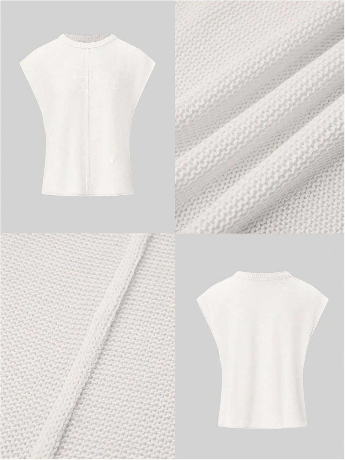 SweatyRocks Women's Sweater Vest Casual Crewneck Dolman Sleeve Loose Knit Pullover Tops - Image 5