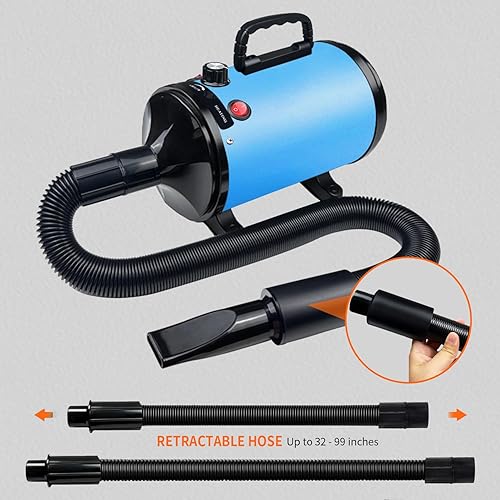Miniatura 2 de Secador de perros para aseo de mascotas, secador de soplado de fuerza de alta velocidad, soplador de perro ajustable de temperatura de velocidad con
