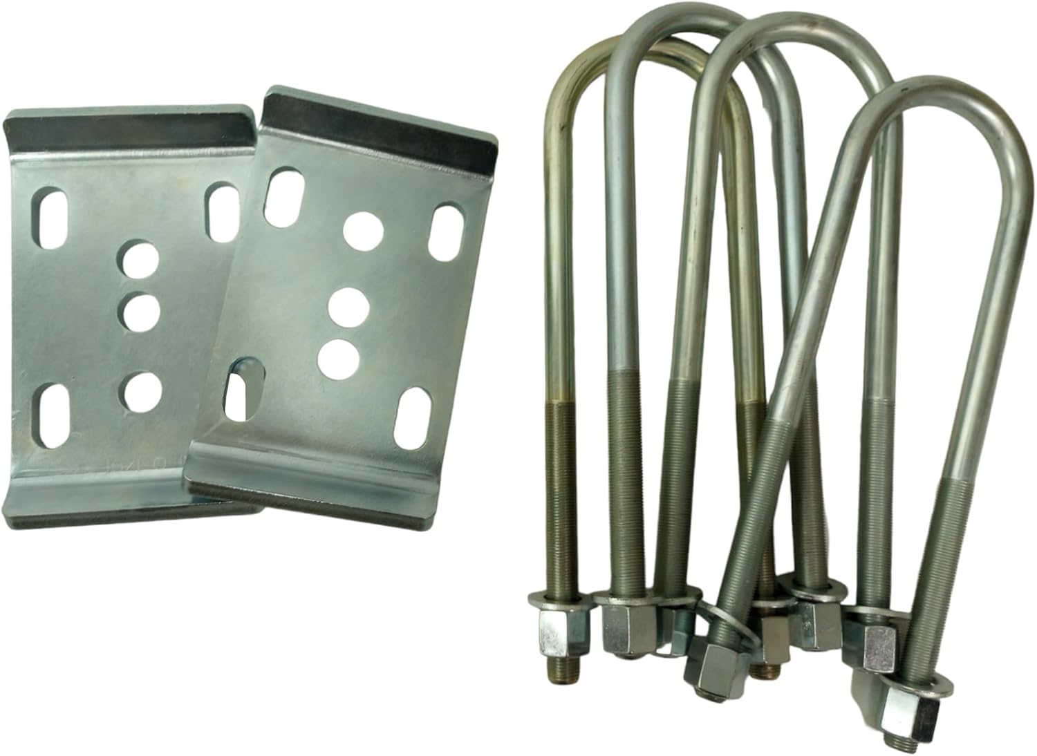 Rear Axle U-Bolt Flip Kit for 3.375” Axle Tube With 2.5” Wide Leaf Springs, Includes U-Bolts and Spring Plates (With 12" Long U-Bolts)