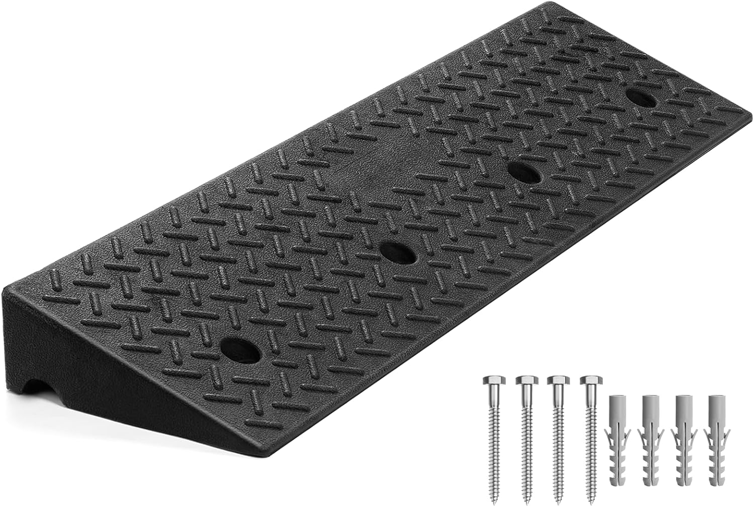 Threshold Loading Ramp Indoor Outdoor 7700lbs Load Capacity Car Slope Ramp Anti-Slip Wheel Chair Ramp for Bike, Scooter, Motorcar, Truck?4.3'Rise?1PCS? 4.3“ RISE 1