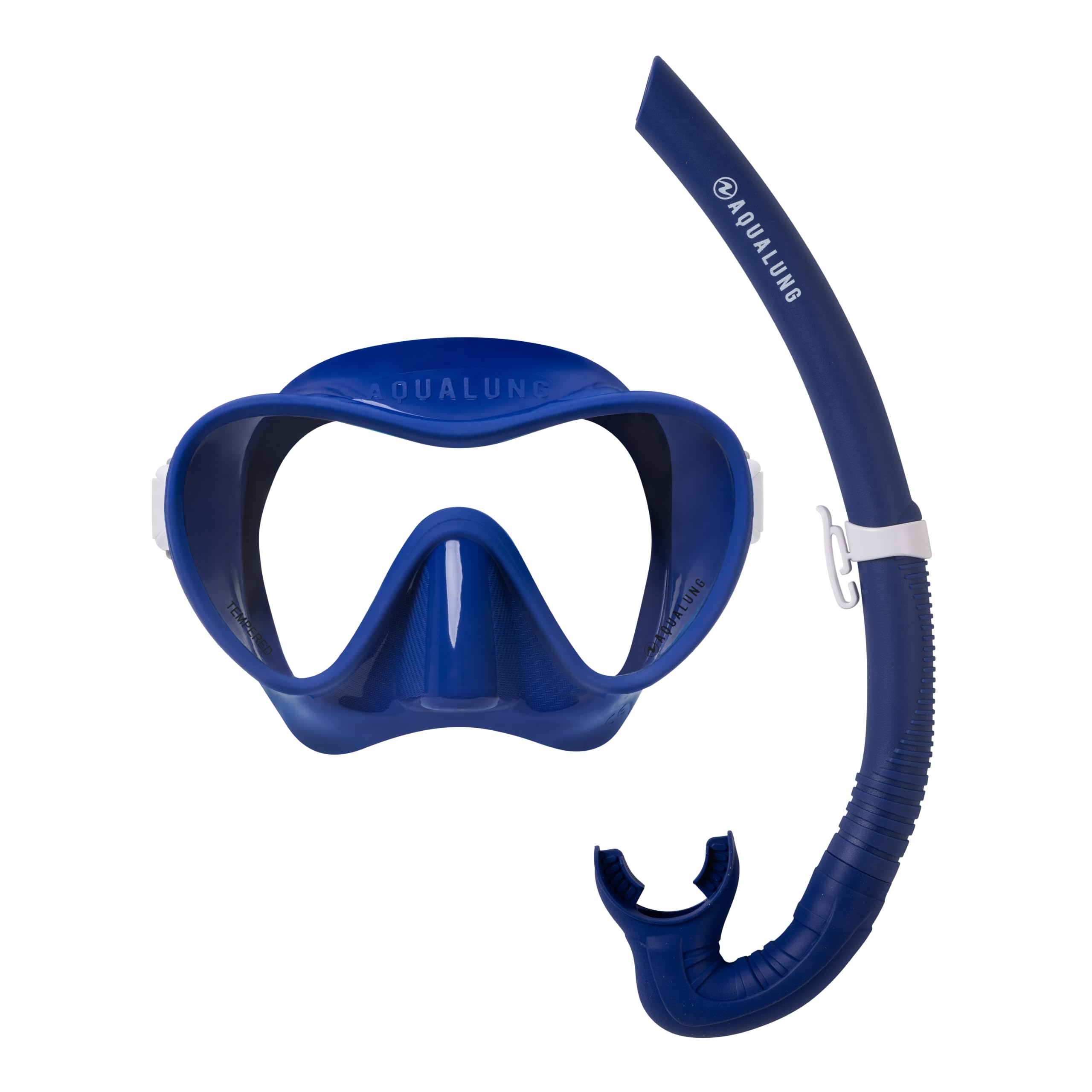 Aqualung Neos – Snorkeling Set with Frameless Mono-Glass Mask + Silicone Snorkel, Tempered Glass, Volume 170 cm³, Compact Travel