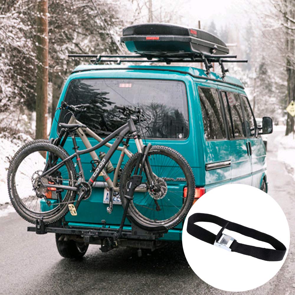 HUSZZM 10 Pcs Ratchet Tie Down Straps with Quick Release Cam Bukle Bike