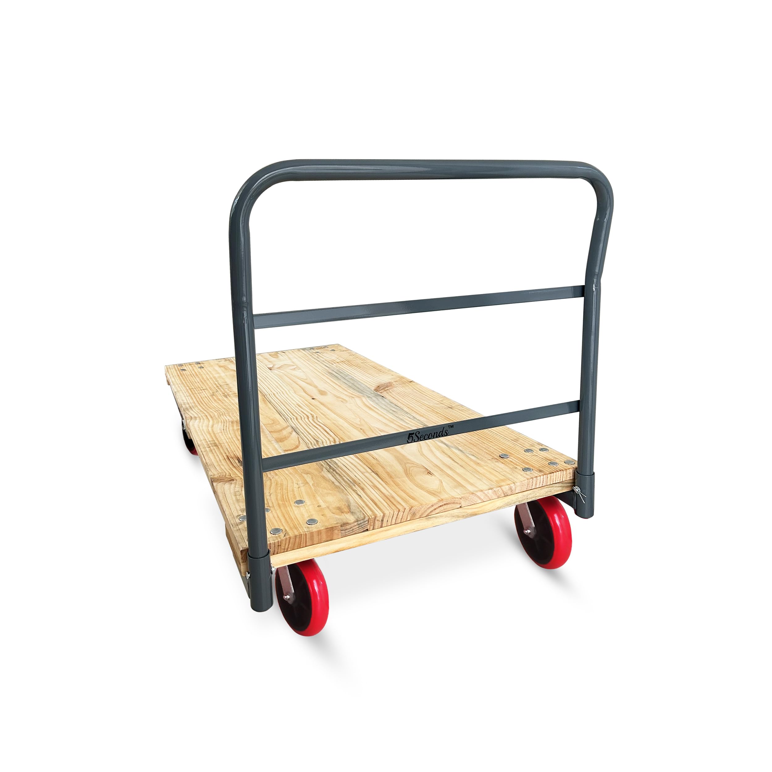 Hardwood Flatbed Platform Cart Industrial Dolly Cart Heavy Duty 60” x 30” Platform Hand Truck Push Cart Super Heavy Duty Flatbed Cart with 3000Lb Capacity 8'' Swivel Wheels Commercial Moving Cart