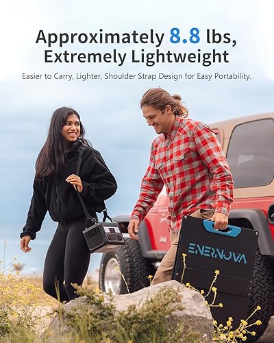 Miniatura 6 de ENERNOVA Generador solar ETA, estación de energía portátil de 288 Wh con panel solar de 100 W, 2 salidas de CA de 600 W (sobretensión de 1200 W),