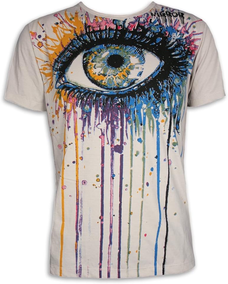 MIRROR by SURE Vintage Men´s T-Shirt All Seeing Eye Graffiti Psytrance Size M L