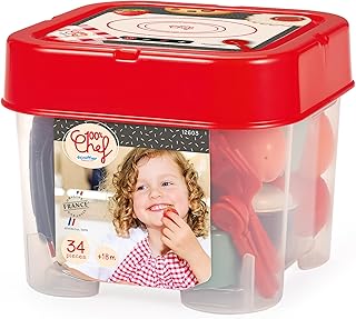 Comprar Ecoiffier 100por ciento Chef Barril vajilla con 34 Accesorios, Juego de imitación con Platos, Cubiertos y Alimentos, Set de Cocina Infantil para Aprender Jugando Desde 18 Meses (7900012603)