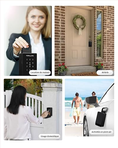 Populife Boite a Clef avec Empreinte Digitale, Smart Boite a Clefs securisee exterieur, Boite à Clé avec Accès à Distance Sans Fil pour Maison, Bureau et Agents Immobiliers, Fonctionne Hors Ligne - 4