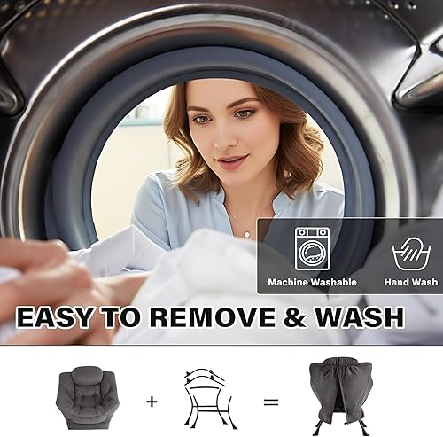 Miniatura 6 de Tiita - Silla perezosa con otomana, moderna y grande, sillón de ocio con otomana, silla de sofá con reposapiés para recámara, sala de estar,