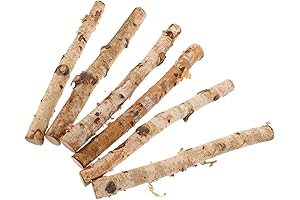 HOMSFOU 6pcs Small Faux Birch Logs