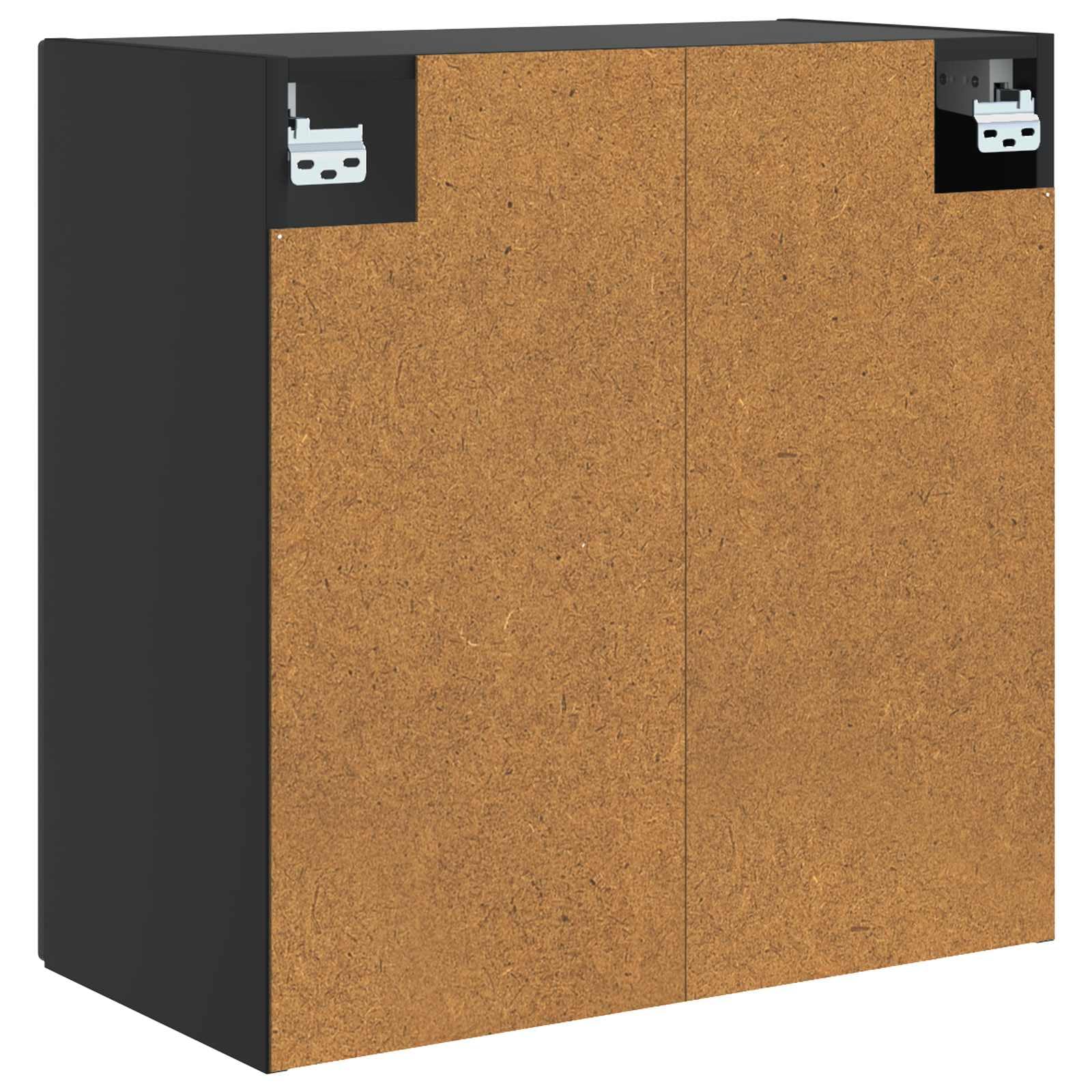 Armadio da parete nero, 59 x 31 x 60 cm, in legno, armadietto multiuso con serratura, 2 ante con serratura, scaffale regolabile per ufficio, corridoio, garage