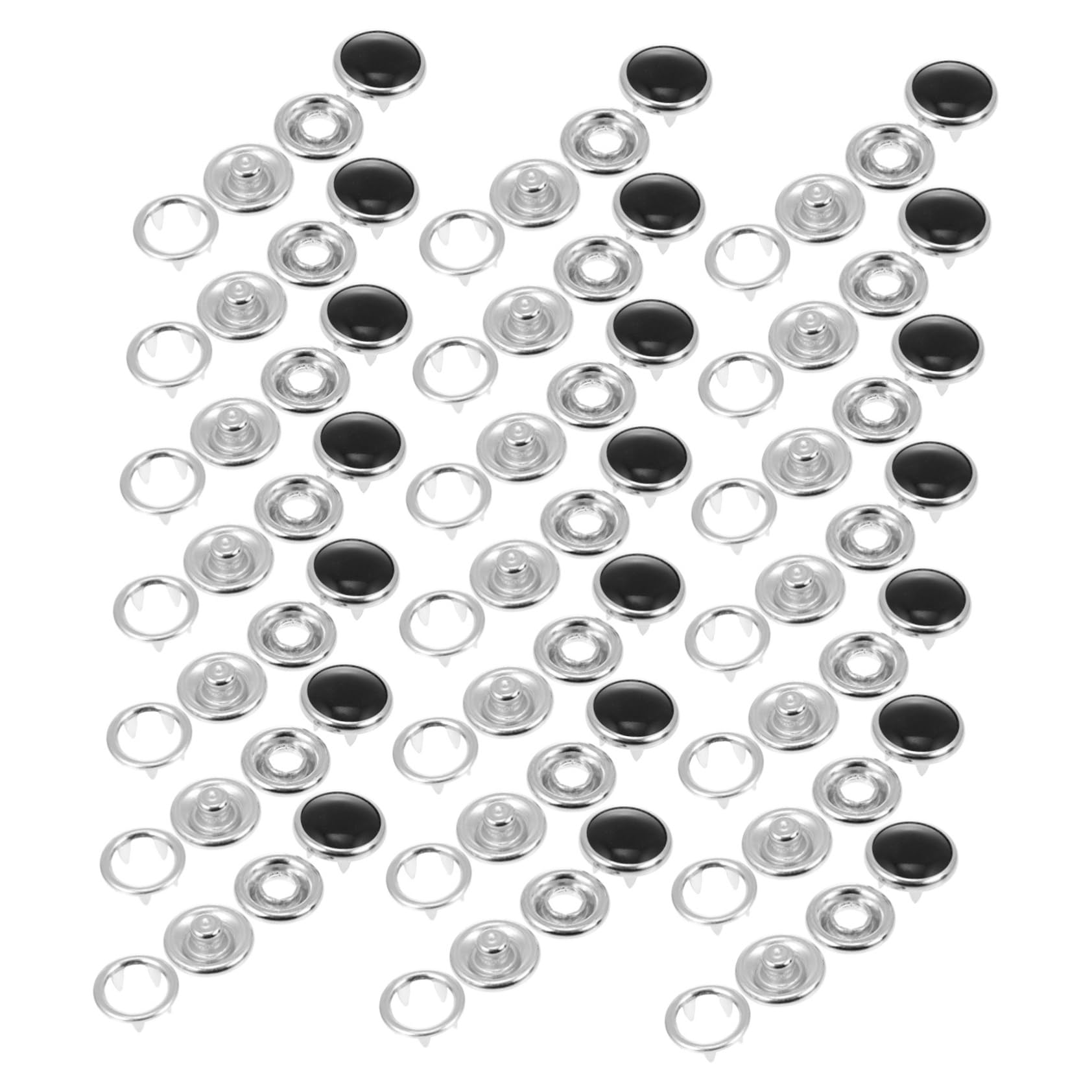 BEBEMOKO 50Sets Five Claw Snap Fasteners Kit Pearl Button Press Studs for Clothing DIY Crafts Easy Install for Shirts Jeans Apparel and More