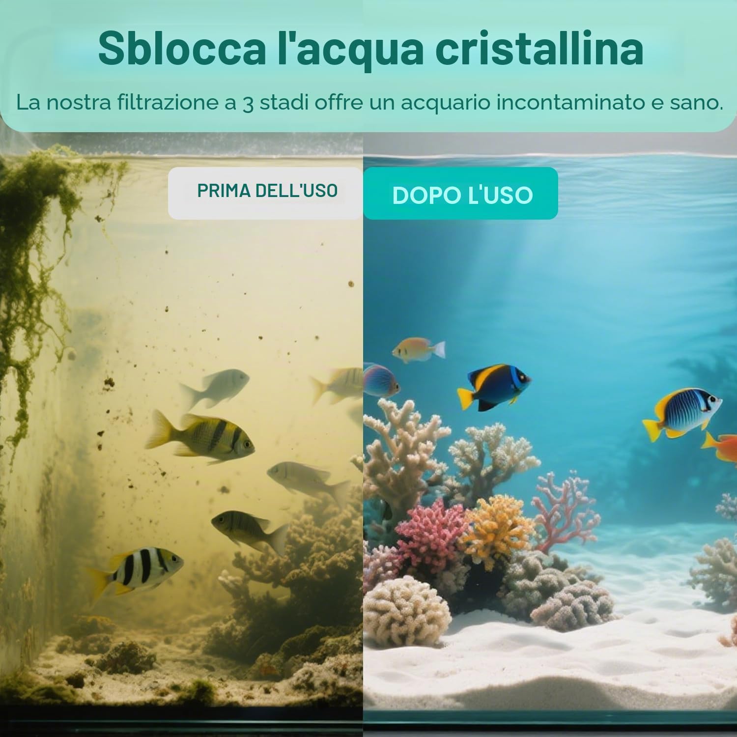 Set di 2 filtri per acquario, compatibili con filtro interno Fluval U3, contiene 4 cuscinetti filtro in schiuma di carbone, 4 filtri in spugna e 1 anello in ceramica, adatto per acquari
