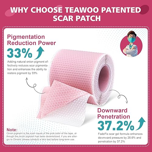 Miniatura 5 de Hojas de silicona para cicatrices, cinta de silicona para cicatrices quirúrgicas, cesárea, abdominoplastia, eliminación de golpes queloides, cinta