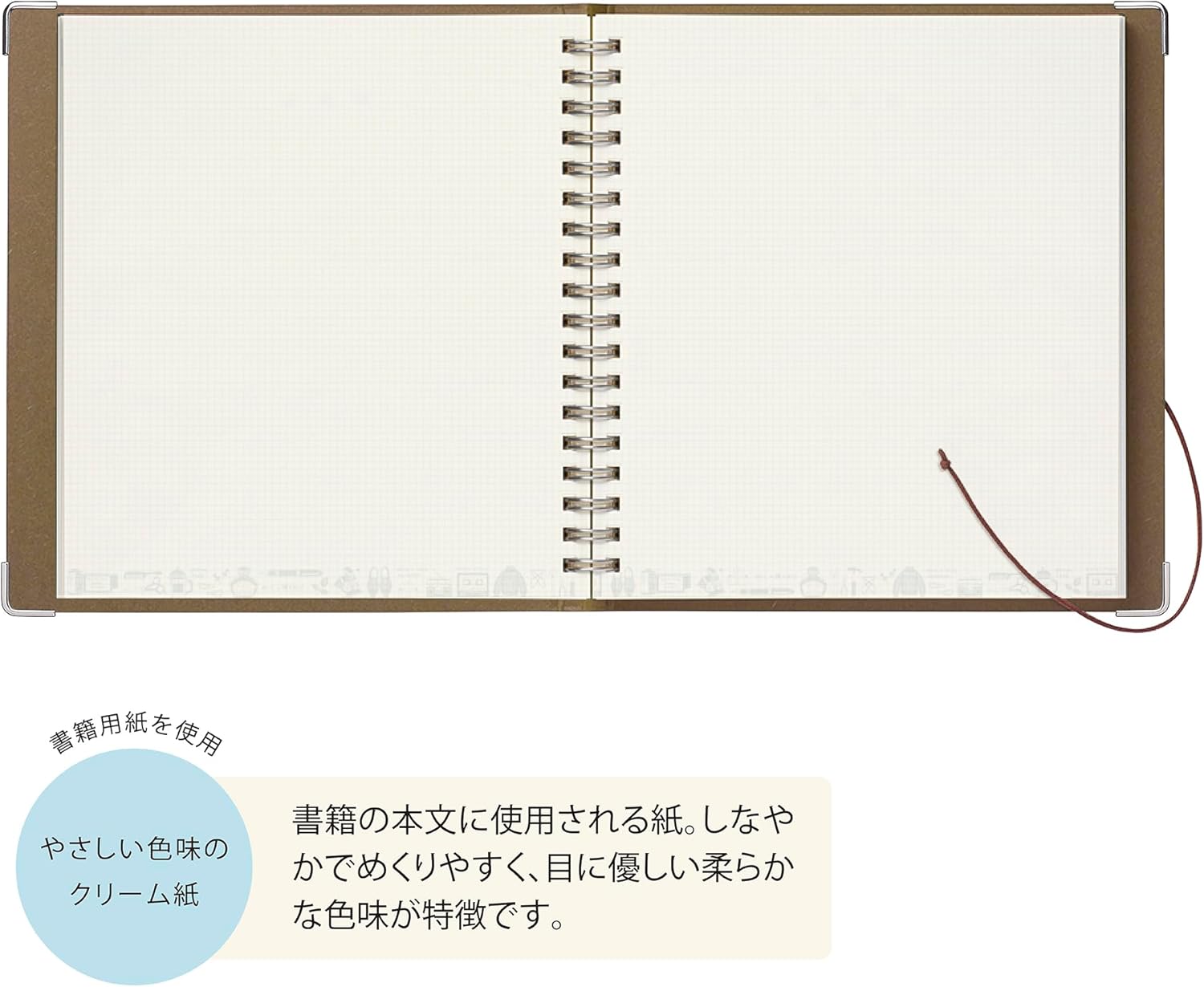 kleid 8604-04 Eric x Kleid String Tie Notebook, Square Shape, 0.08 inch (2 mm) Square, Camel